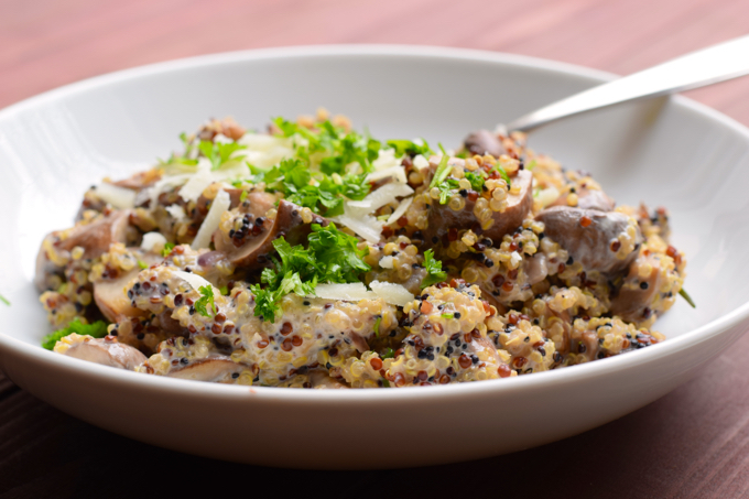 Quinoa mit Champignons